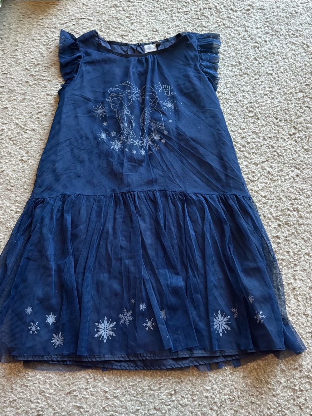 Disney Frozen Elsa Anna Dress Sz 10 Navy Blue